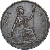 1950 Penny - George VI British Bronze Coin - Very Nice