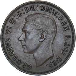 1950 Penny - George VI British Bronze Coin - Nice