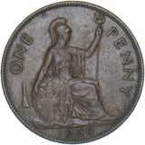 1950 Penny - George VI British Bronze Coin - Nice