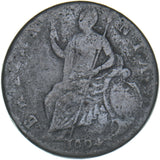 1694 Halfpenny - William & Mary British Copper Coin