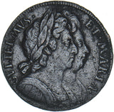 1694 Halfpenny - William & Mary British Copper Coin