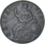 1694 Halfpenny - William & Mary British Copper Coin - Nice