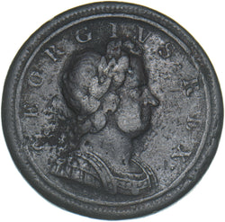 1719 Halfpenny - George I British Copper Coin