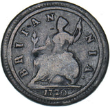 1720 Halfpenny - George I British Copper Coin