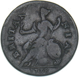 1738 Halfpenny - George II British Copper Coin