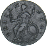 1750 Halfpenny - George II British Copper Coin