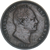 1831 Halfpenny - William IV British Copper Coin