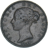 1846 Halfpenny - Victoria British Copper Coin
