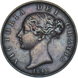 1846 Halfpenny - Victoria British Copper Coin - Nice