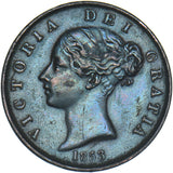 1853 Halfpenny - Victoria British Copper Coin - Nice