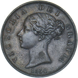 1854 Halfpenny - Victoria British Copper Coin - Very Nice