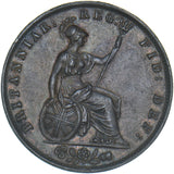 1854 Halfpenny - Victoria British Copper Coin - Very Nice