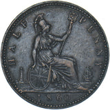 1860 Halfpenny - Victoria British Bronze Coin - Nice