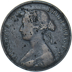 1862 Halfpenny (Die Letter A) - Victoria British Bronze Coin