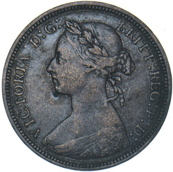 1887 Halfpenny - Victoria British Bronze Coin - Nice