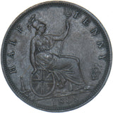 1888 Halfpenny - Victoria British Bronze Coin - Nice