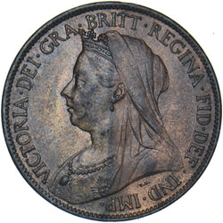 1895 Halfpenny - Victoria British Bronze Coin - Very Nice