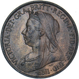 1895 Halfpenny - Victoria British Bronze Coin - Very Nice