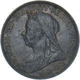 1899 Halfpenny - Victoria British Bronze Coin - Very Nice