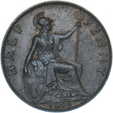 1899 Halfpenny - Victoria British Bronze Coin - Very Nice