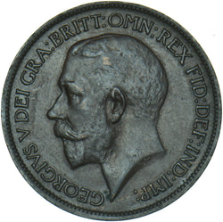 1919 Halfpenny - George V British Bronze Coin - Very Nice
