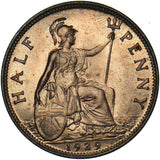 1929 Halfpenny - George V British Bronze Coin - Superb