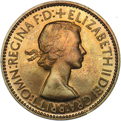 1953 Proof Halfpenny - Elizabeth II British Bronze Coin - Superb