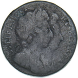 1694 Farthing - William & Mary British Copper Coin