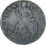 1694 Farthing - William & Mary British Copper Coin