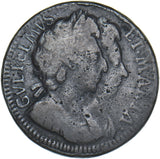 1694 Farthing - William & Mary British Copper Coin