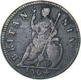1694 Farthing - William & Mary British Copper Coin