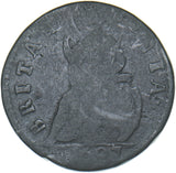 1697 Farthing - William III British Copper Coin