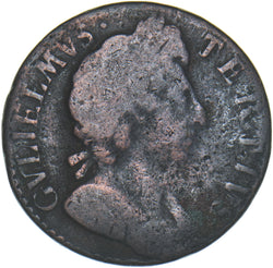 1698 Farthing (Date in Legend) - William III British Copper Coin