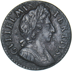 1699 Farthing (Date in Legend) - William III British Copper Coin - Nice