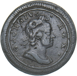 1721 Farthing - George I British Copper Coin - Nice