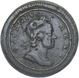 1721 Farthing - George I British Copper Coin - Nice