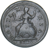 1721 Farthing - George I British Copper Coin - Nice
