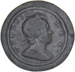 1722 Farthing - George I British Copper Coin