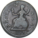 1724 Farthing - George I British Copper Coin