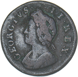 1731 Farthing - George II British Copper Coin