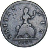 1731 Farthing - George II British Copper Coin