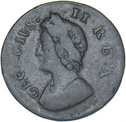 1735 Farthing - George II British Copper Coin