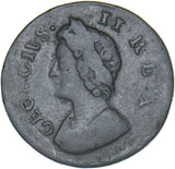 1735 Farthing - George II British Copper Coin