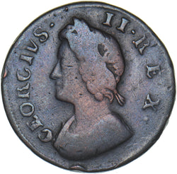 1736 Farthing - George II British Copper Coin