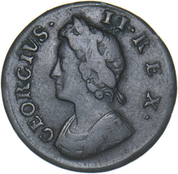 1736 Farthing - George II British Copper Coin