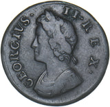 1736 Farthing - George II British Copper Coin