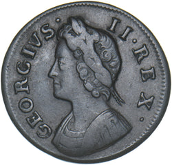 1739 Farthing - George II British Copper Coin - Nice