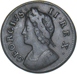 1739 Farthing - George II British Copper Coin - Nice