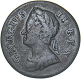 1744 Farthing - George II British Copper Coin
