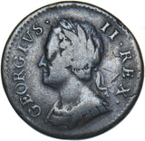 1746 Farthing - George II British Copper Coin